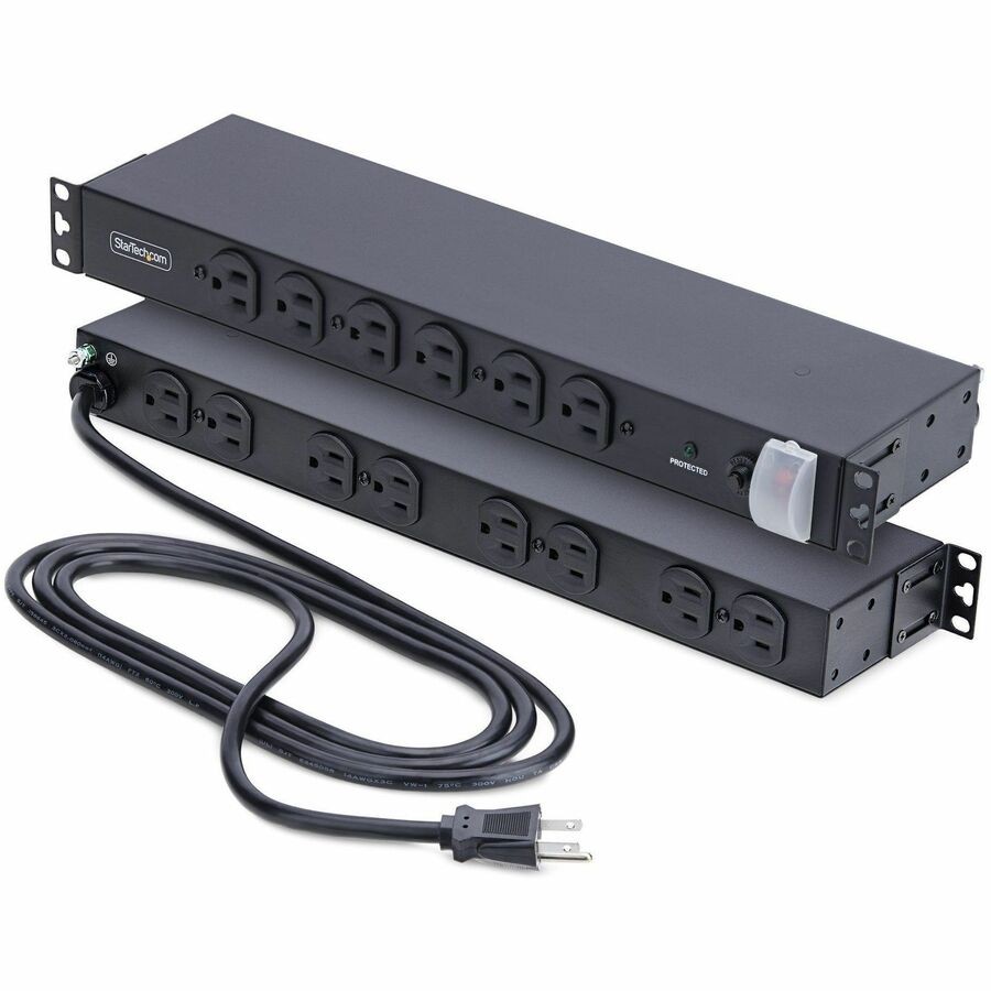 StarTech 14-Outlet Rackmount PDU, 1U Server Strip, 6X Front and 8X Rear Ports
