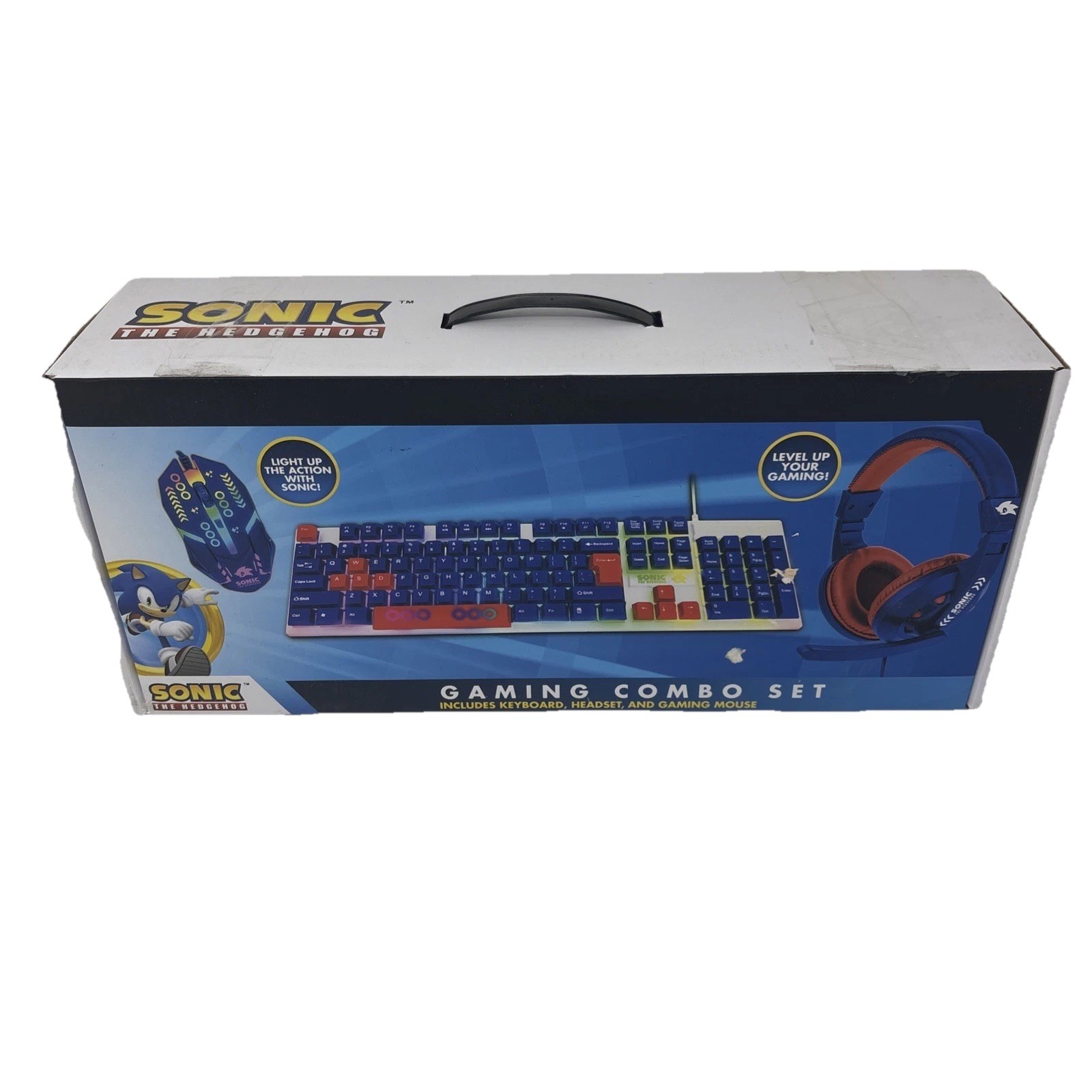 Sakar Sonic The Hedgehog Gaming Combo Set  Wired Keyboard, Headset, & Mouse