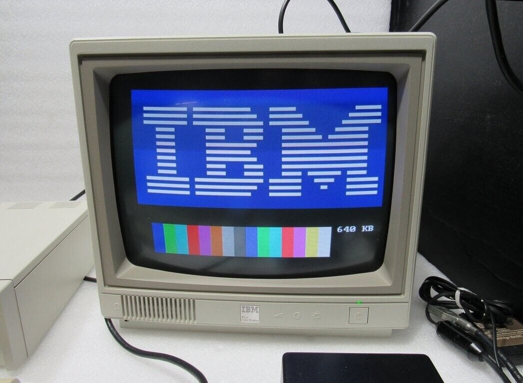 IBM PC Jr. with 4863 CRT Monitor & Parts & extra project PCjr. Tested, Working
