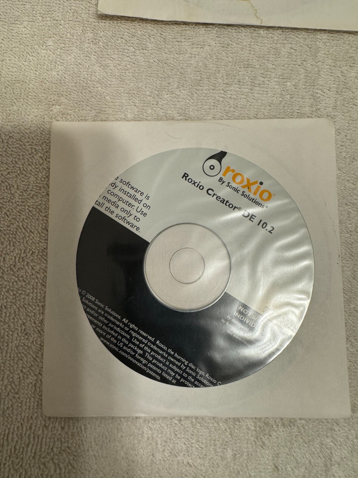 Roxio Creator DE 10.2 Installation Software CD (2008) Sonic Solutions