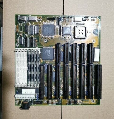 386-SX25 4MB DRAM AMI BIOS OPTI Chipset SIMM RARE Motherboard 8 Bit VINTAGE 