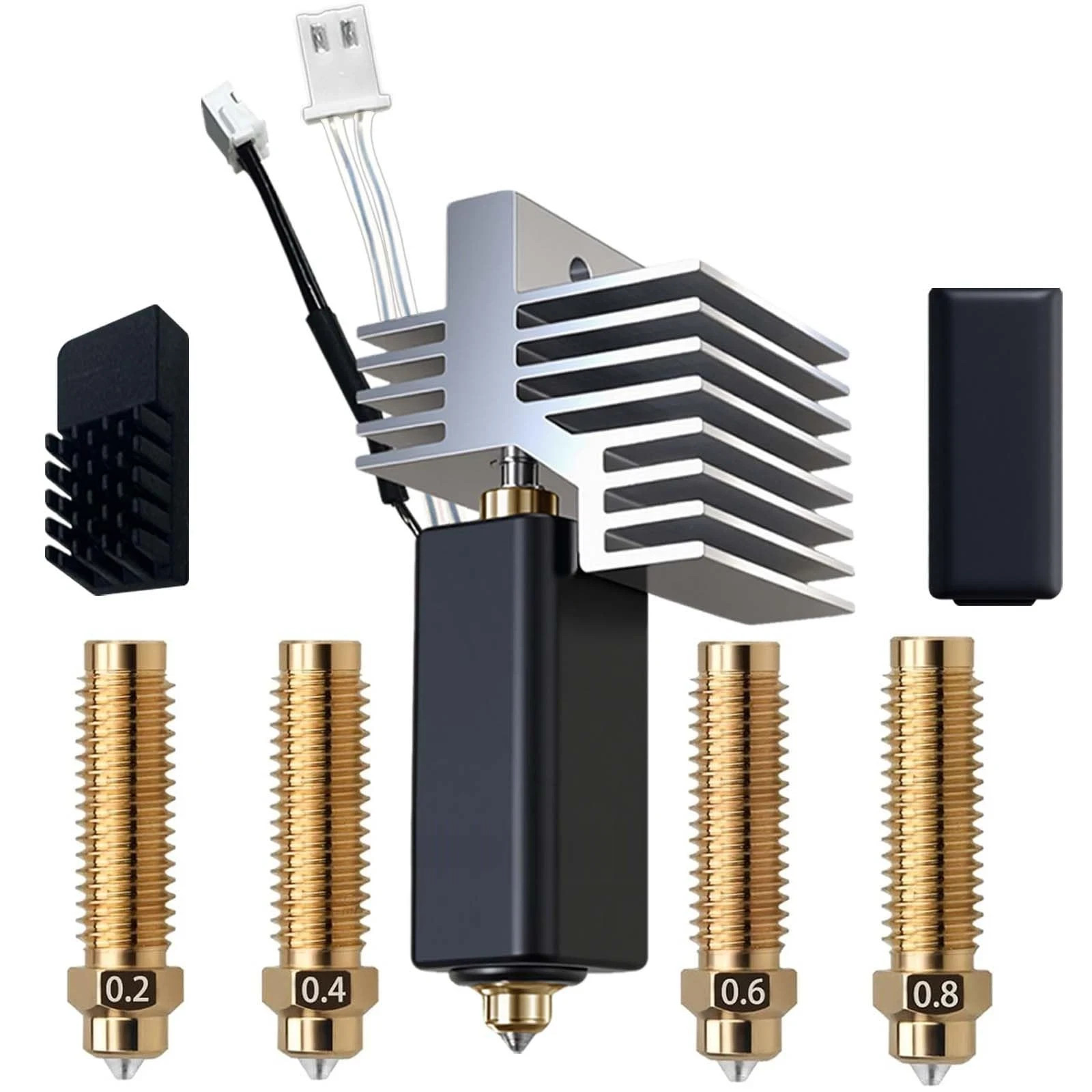 For Elegoo Centauri Carbon Hotend, Pre-Installed 0.4Mm Hardened Steel Brass Nozz