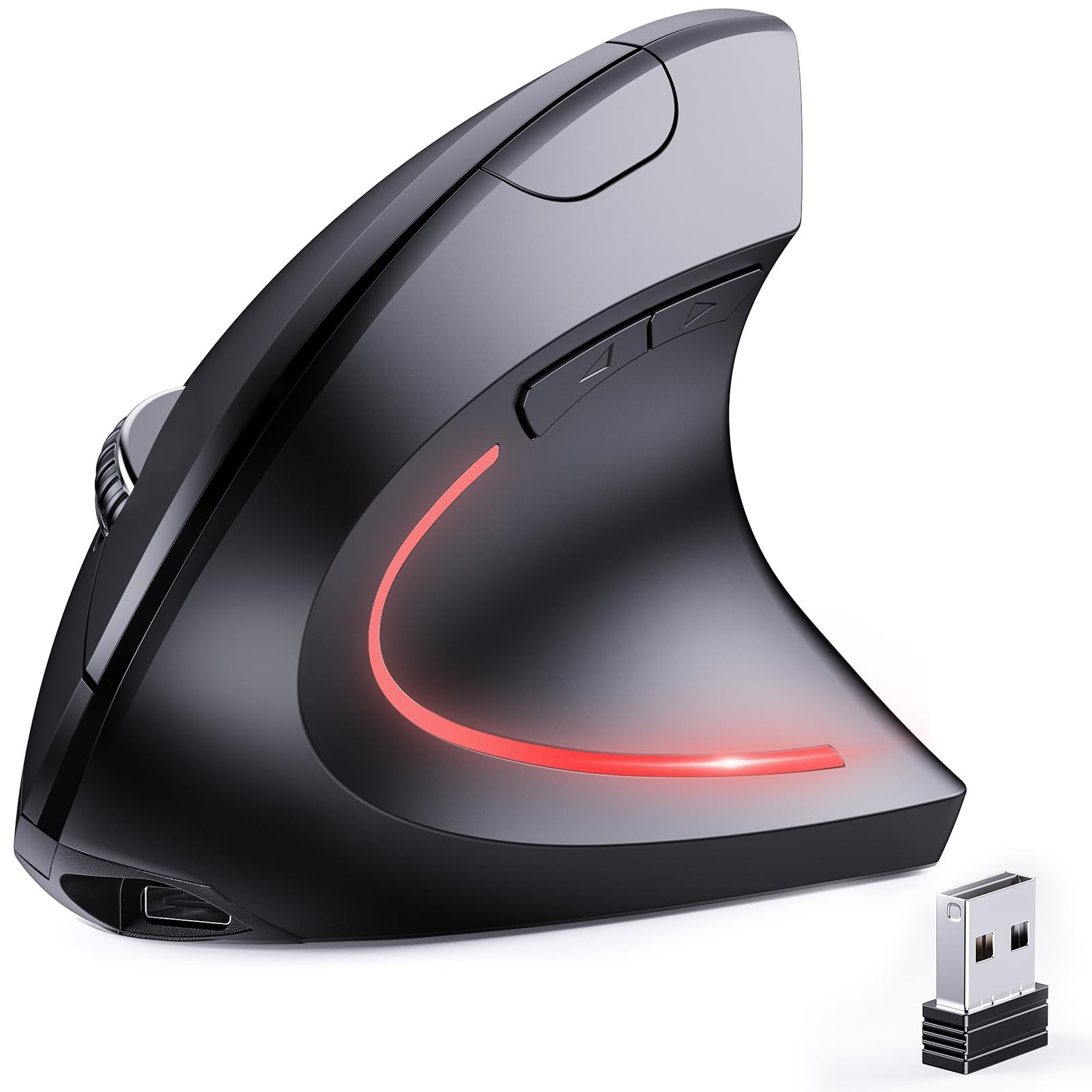 Bluetooth and 2.4G (2-in-1) Rechargeable Wireless Mouse, Ergonomic Vertical D...