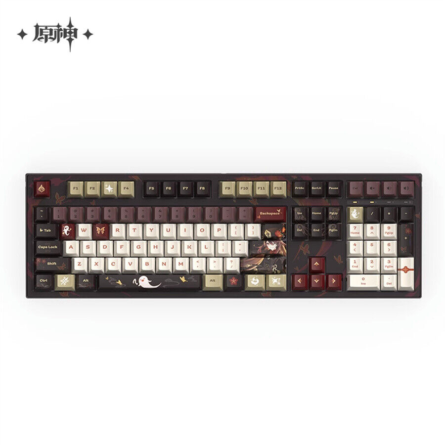 Official Genshin Impact HuTao PBT RGB Hot Swap Mechanical Keyboard 87/ 108 Keys 