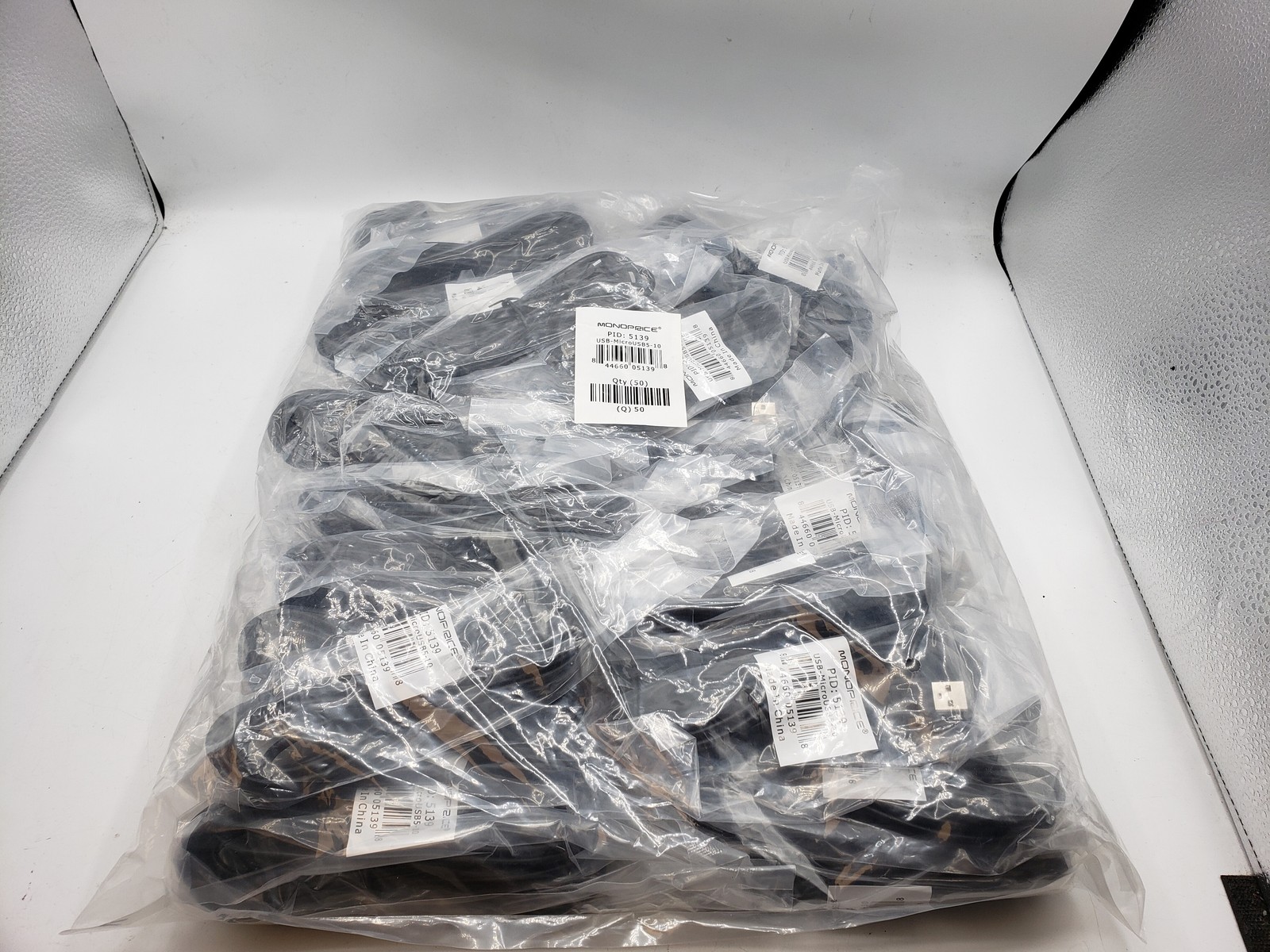 LOT OF 50 Monoprice 10ft USB 2.0 A Male to Micro 5pin Male 28/28AWG Cable 5139