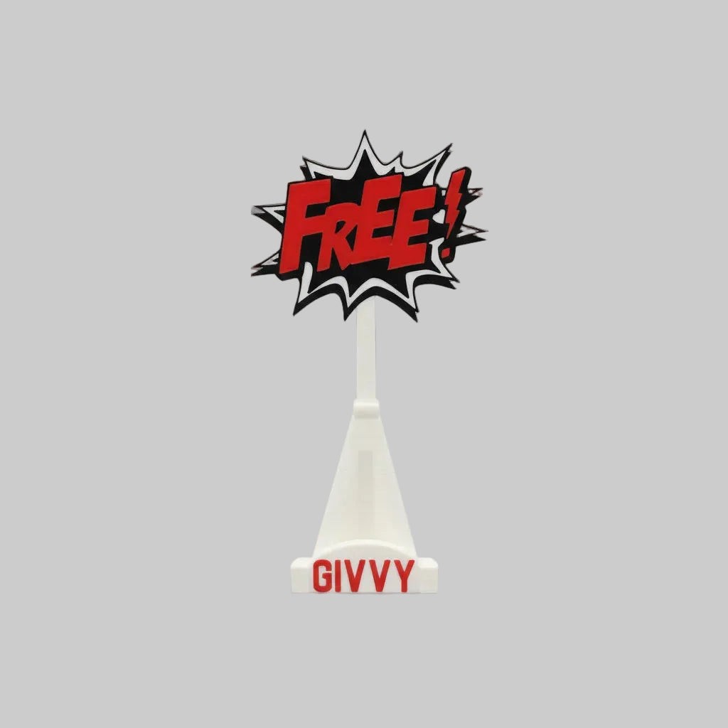 3D Printed FREE Givvy Card Stand - White/Red