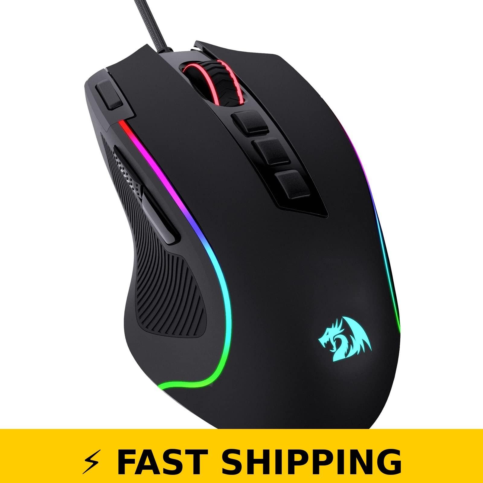 Redragon M612 Predator RGB Gaming Mouse - 8000 DPI Wired Optical