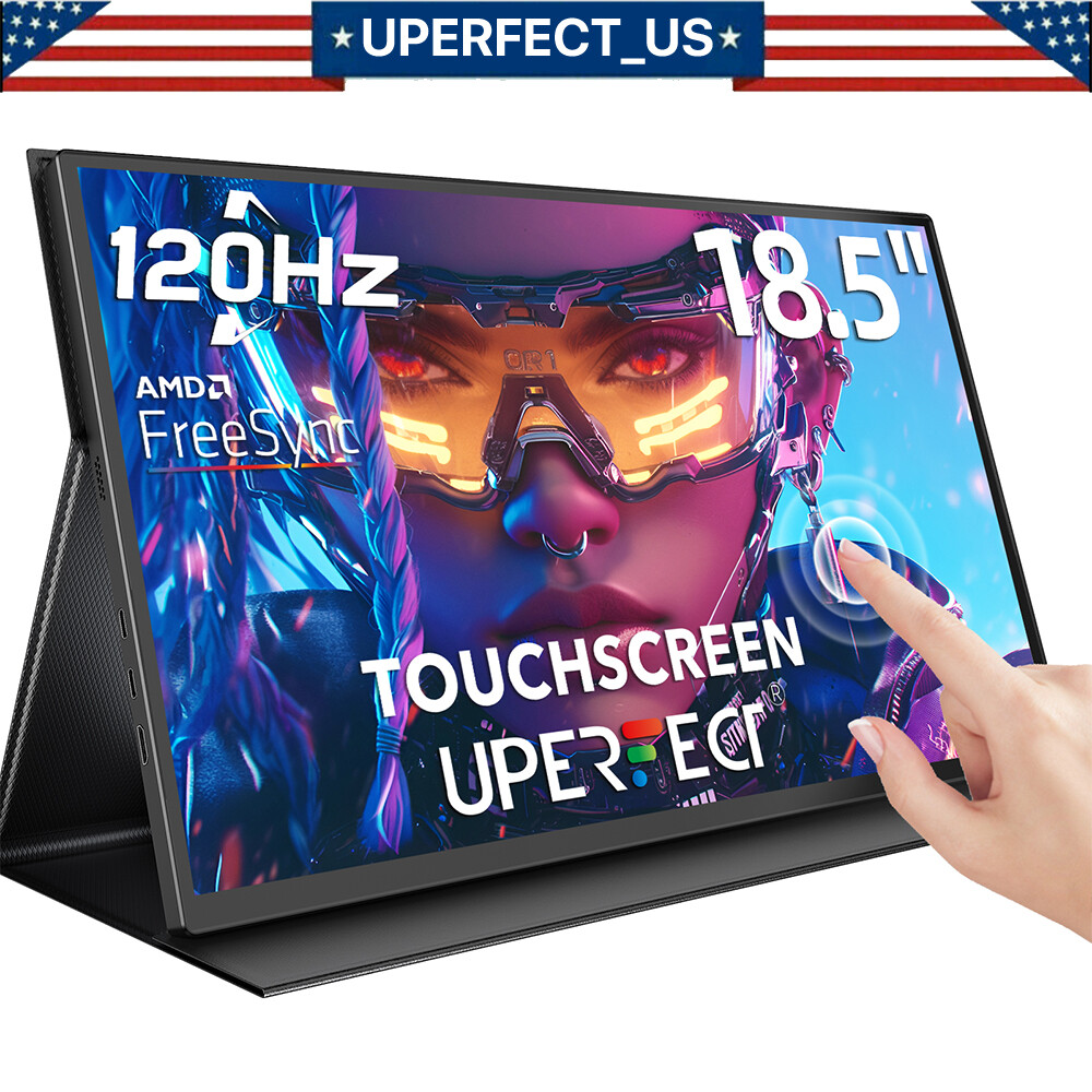 UPERFECT 18.5'' Portable Touchscreen 120hz Monitor w/VESA FHD FreeSync IPS HDR A