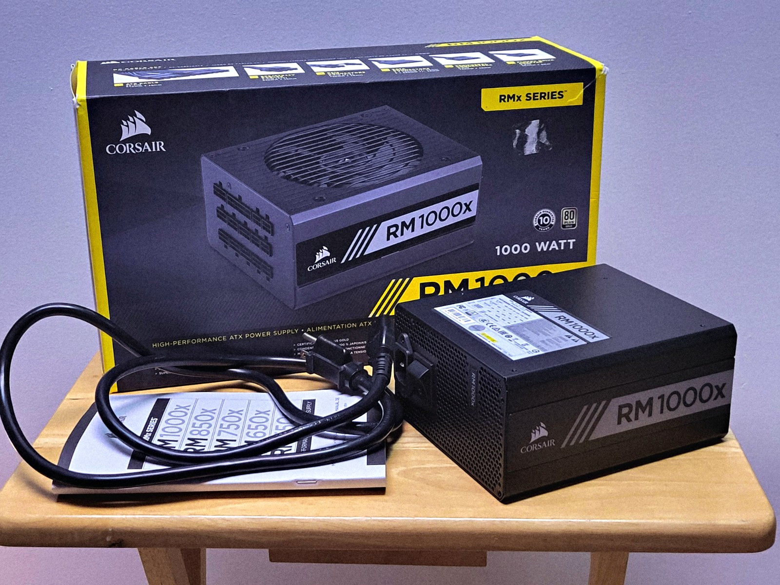 Corsair RM1000x 1000W 80+ Gold Modular PSU RPS0018 – No Cables – Tested Working