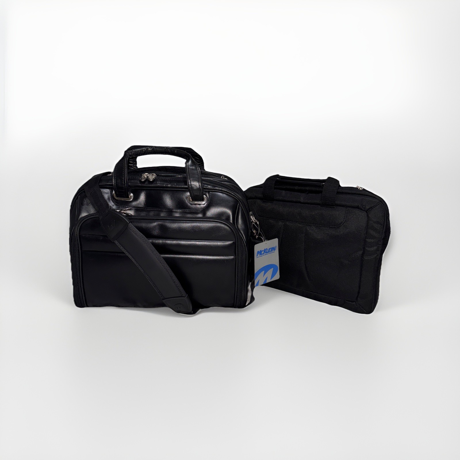 NEW McKlein USA 17" Leather Expandable Double Compartment Laptop Briefcase