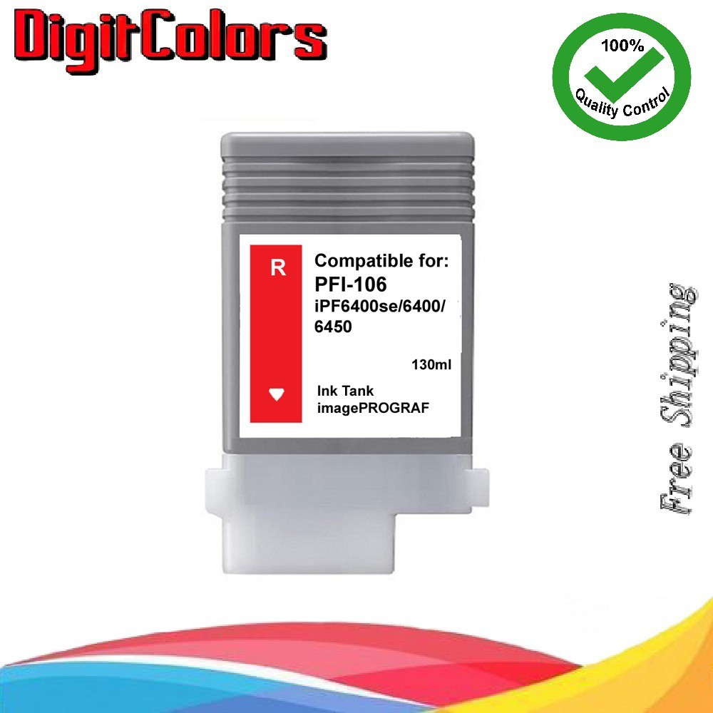 PFI-106 Red Ink Tank Cartridge for Canon IPF 6400s 6400 6450 Printer PFI106R