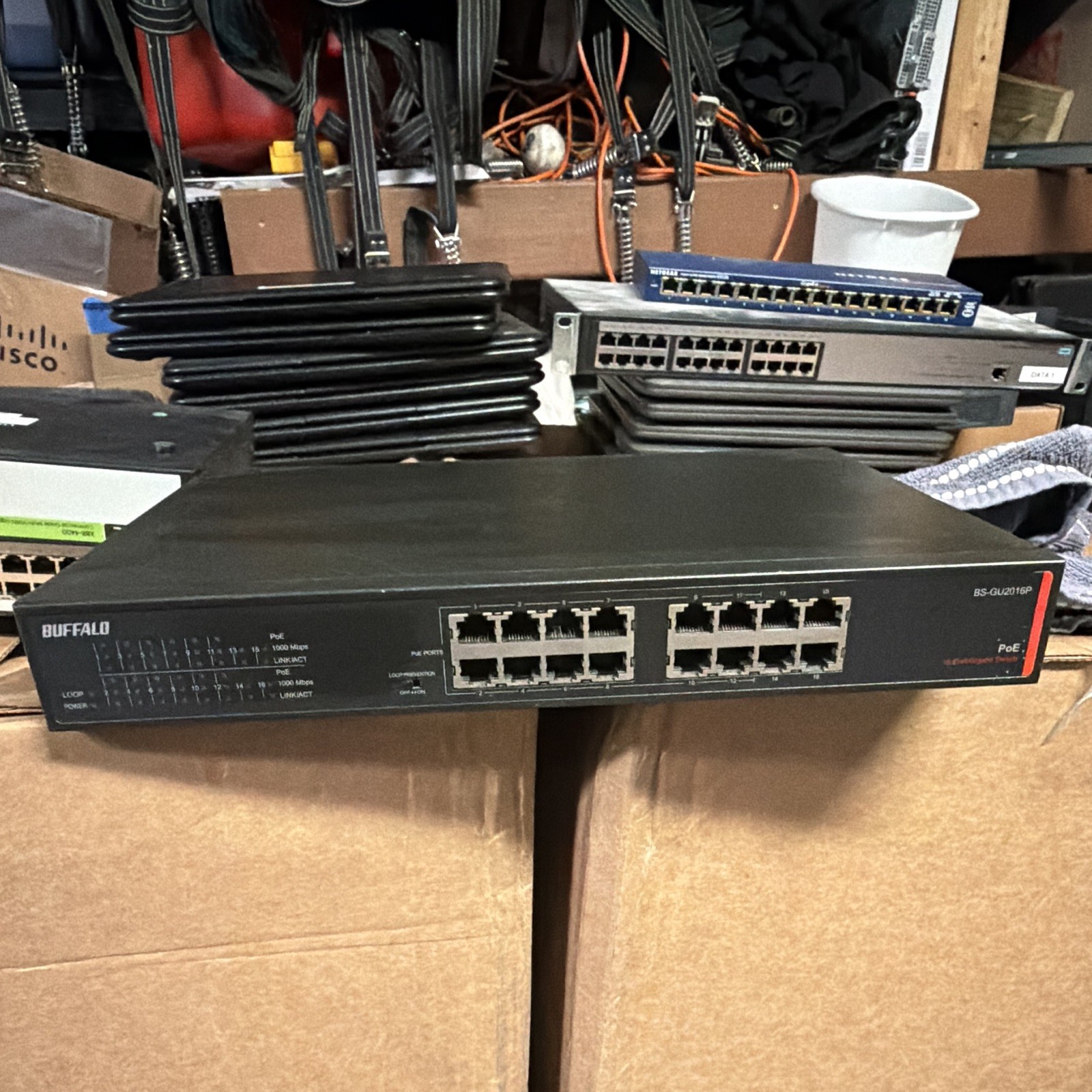 Buffalo BS-GU2016P 16-Port Gigabit PoE Unmanaged L2 Rackmount Switch