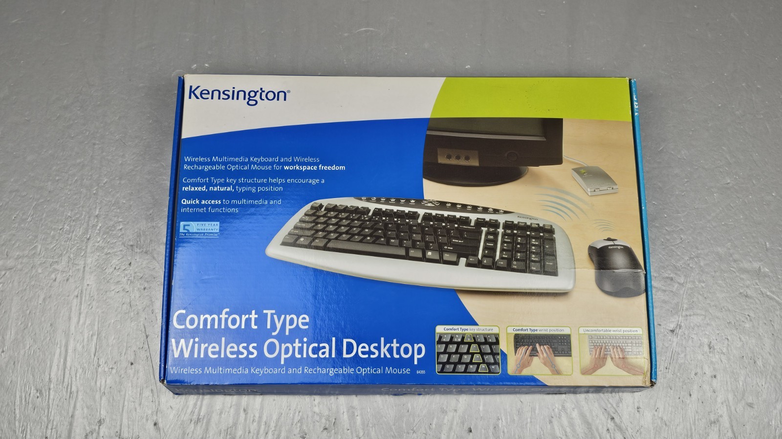 Kensington Comfort Type Rechargeable Wireless Optical Keyboard 64356 With Box
