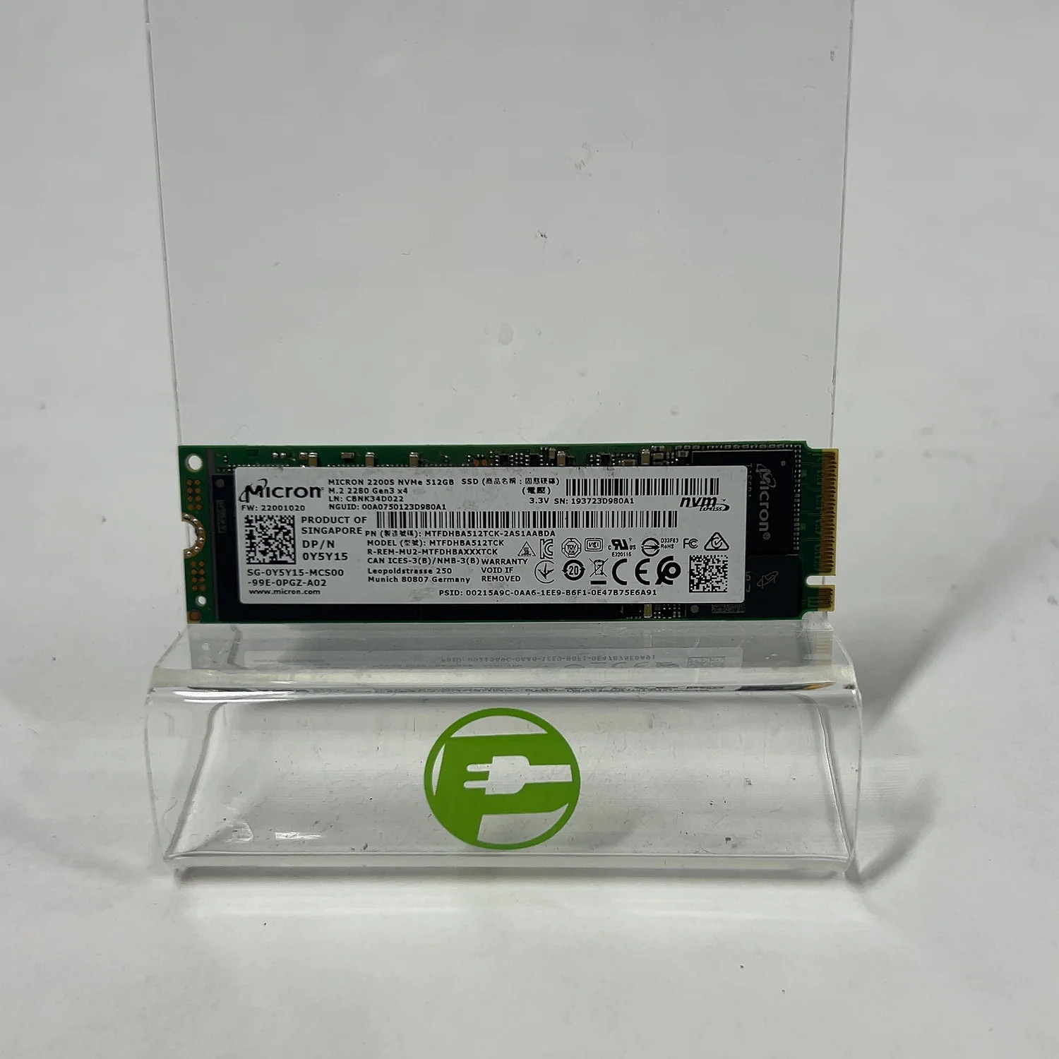 Micron 2280mm 2200 Series 512GB M.2 NVMe Gen 3.0 x 4 SSD MTFDHBA512TCK