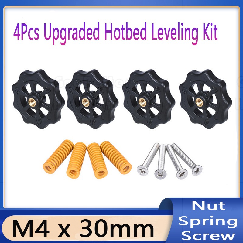 4Pcs Upgraded Hotbed Leveling Kit Nut+Spring+Screw For Ender3/Ender5/CR10/CR10S