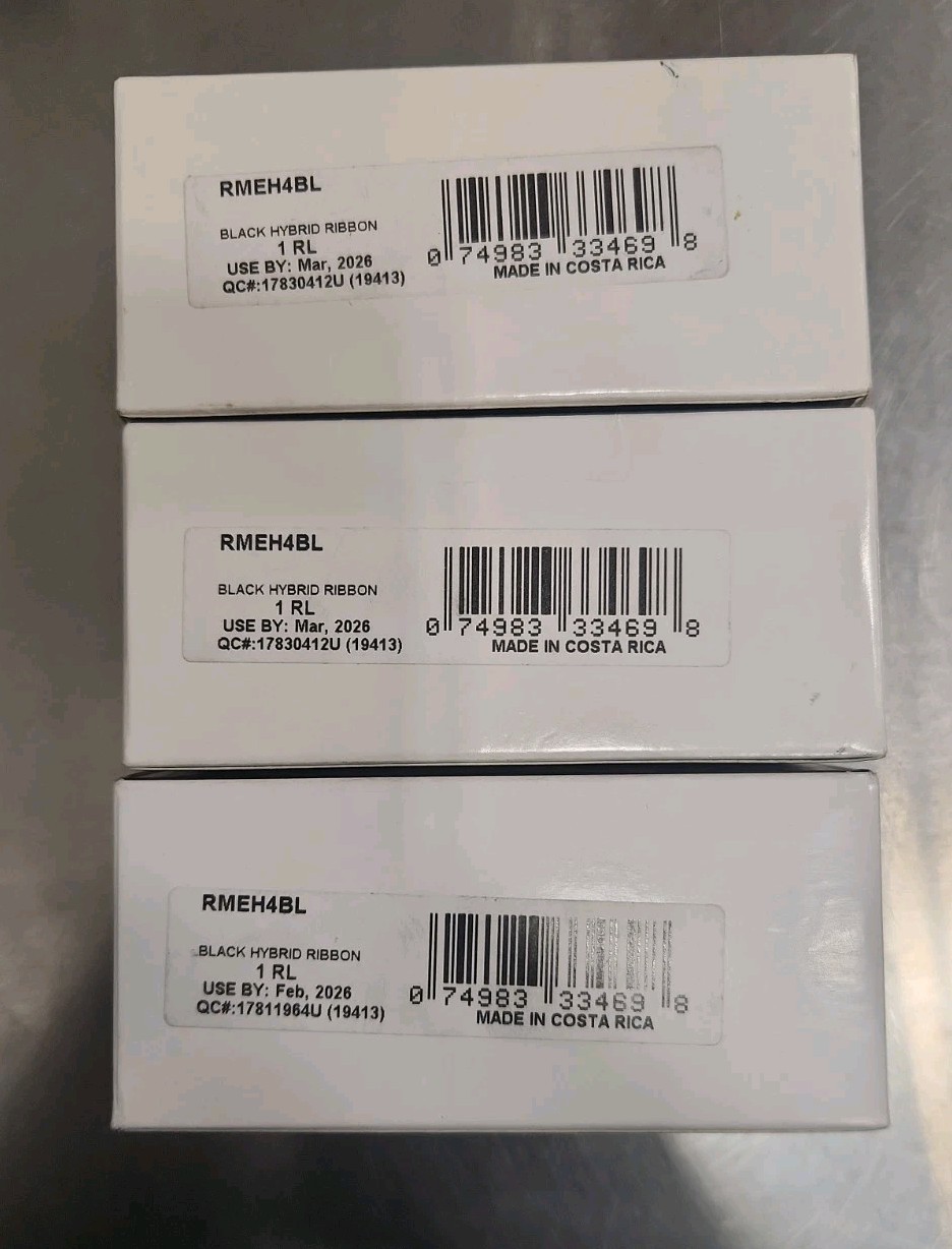 3 PANDUIT Ink Ribbon for Thermal Transfer Printer Hybrid Black RMEH4BL Exp 03/26