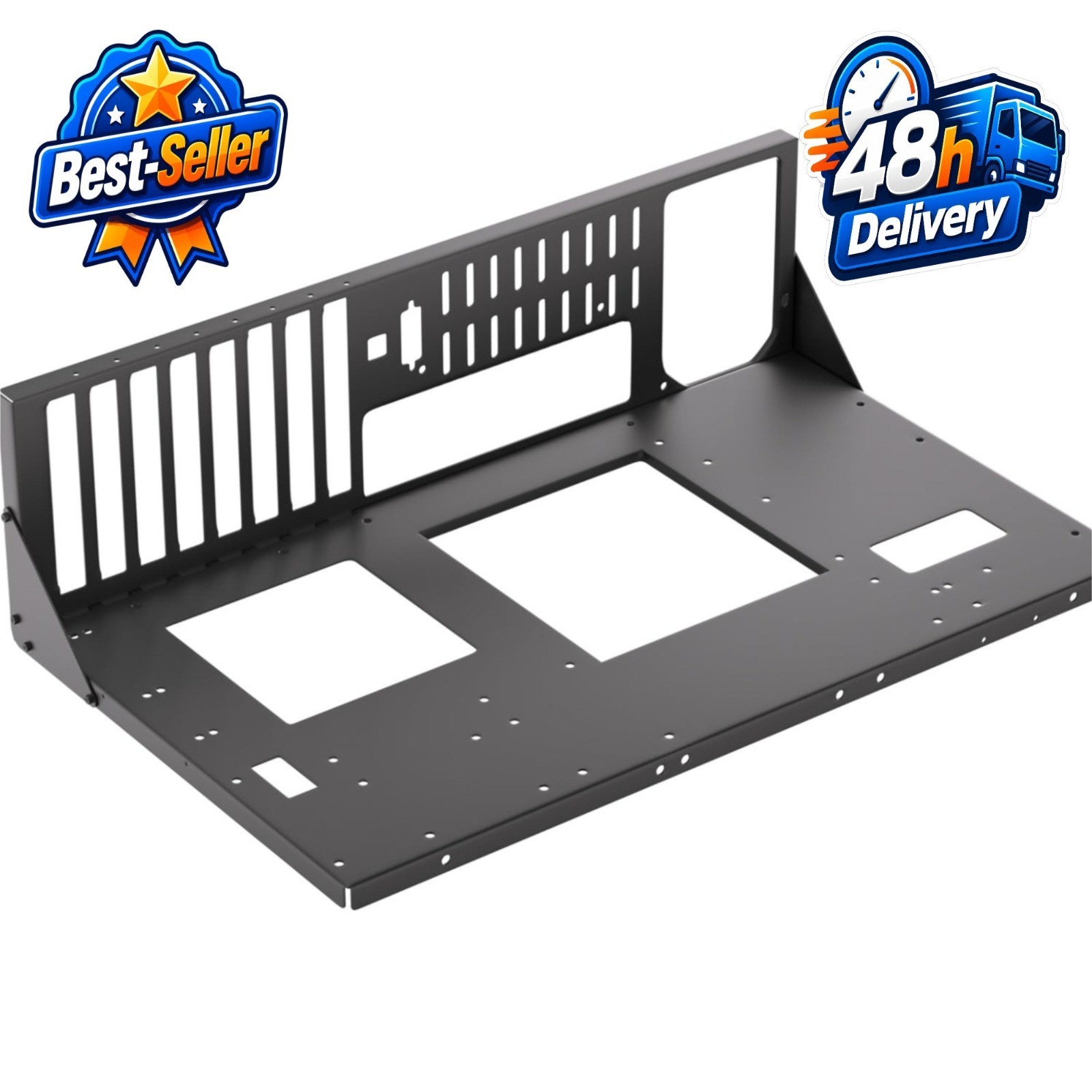 JOYJOM Open Air PC Case for ATX MATX ITX Motherboards - Black