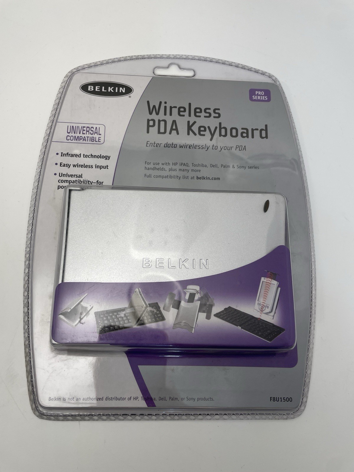 Belkin Wireless PDA Keyboard Pro Series 4 HP Ipaq Toshiba Dell Palm Sony F8U1500