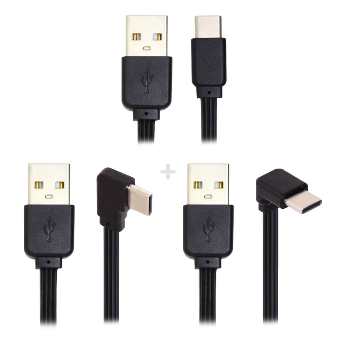 NFHK  3pcs/lot 13cm Type-C Data Flat Slim FPC Cable USB 2.0 Type-A Male to USB-C