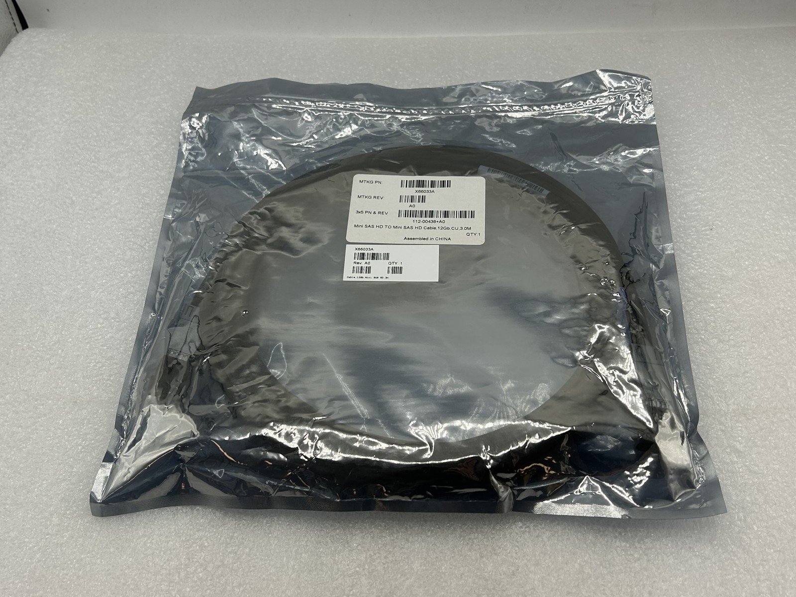 NETAPP X66033A MINI SAS HD TO HD 12GB- 3M CABLE - 112-00438+A0 Amphenol FREE S/H