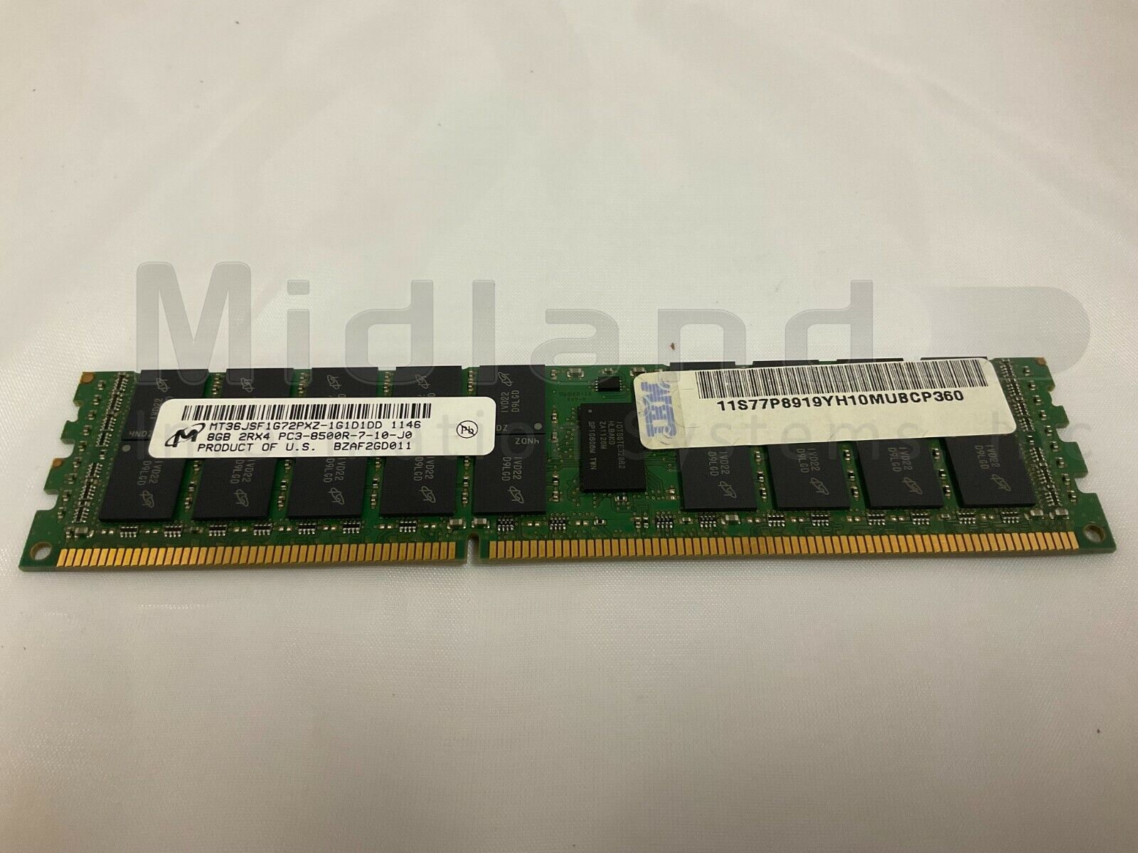 IBM 77P8919 8GB 1066MHz (2Gb) PC3-8500 DDR3 ECC RDIMM P7. 1/2 of FC# 4529