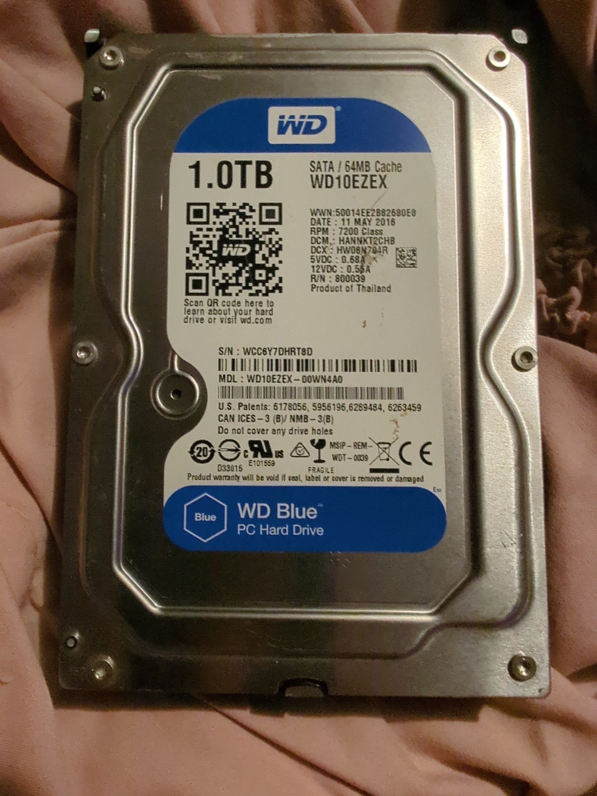 Western Digital WD10PURX  Hard Drive SATA 6 Gb/s 64MB Cache 3.5 Inch(USED)