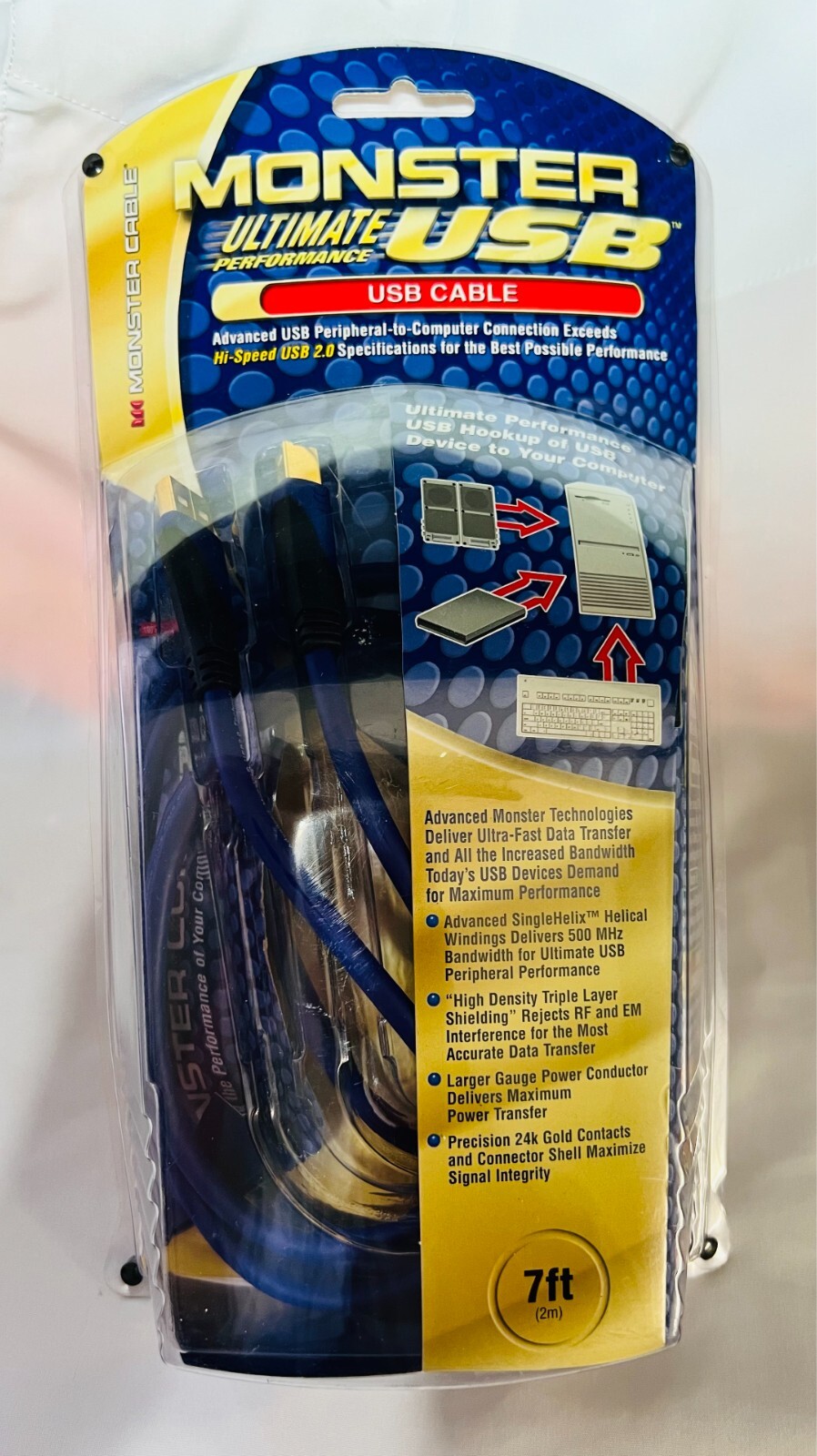 Monster Cable Ultimate Performance 7ft USB Cable  NEW.