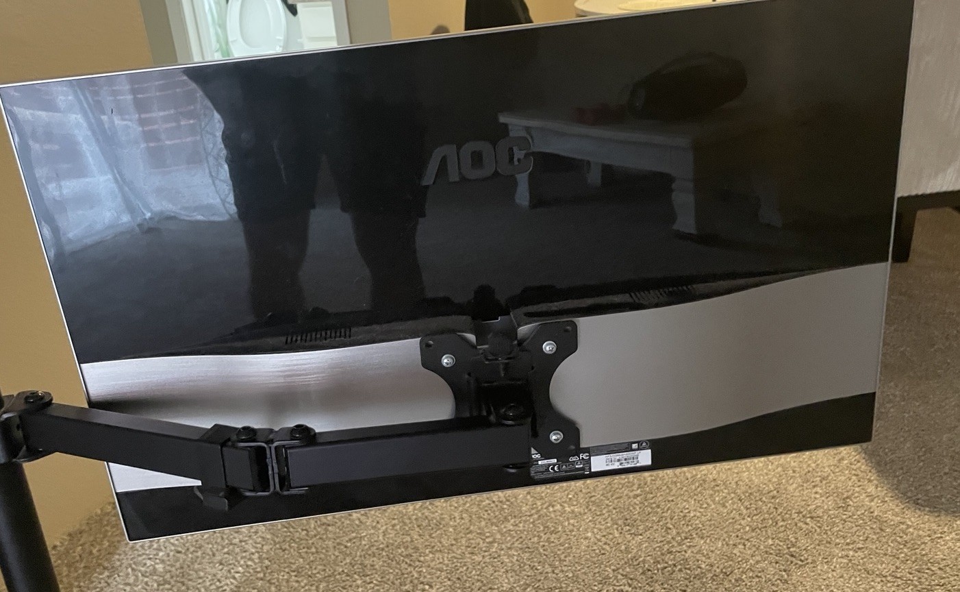 Dual Monitor Stand Freestanding Desktop Mount Stand, Black, Holds 2 Monitors