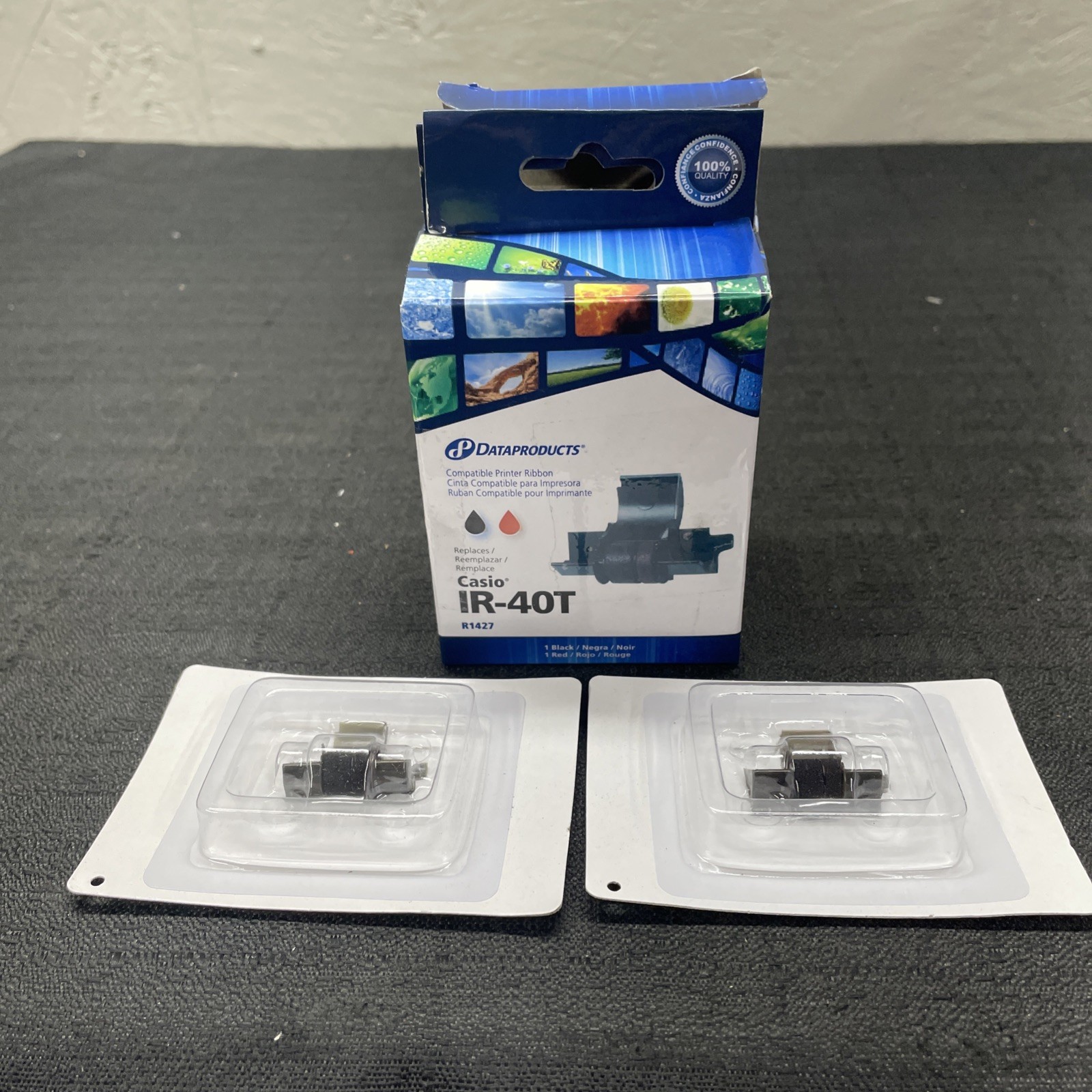 2x Dataproducts Casio IR-40T Black Red Ink Roller SEE PHOTOS FOR COMPATIBILITY