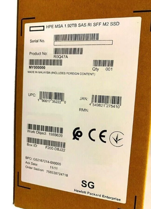 NEW HPE MSA R0Q47A P13237-001 1.92TB SAS 12G 2.5 IN M2 SSD Solid State Drive
