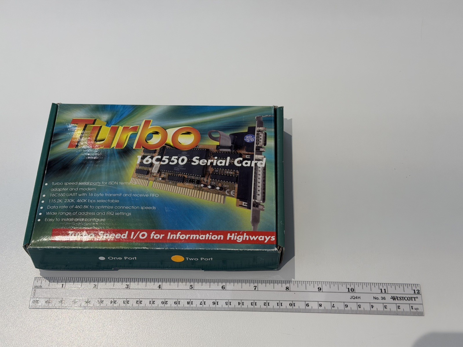Vintage TC-200 Turbo 16C550 Dual Serial RS-232 ISA Card 2-Port Box Manual