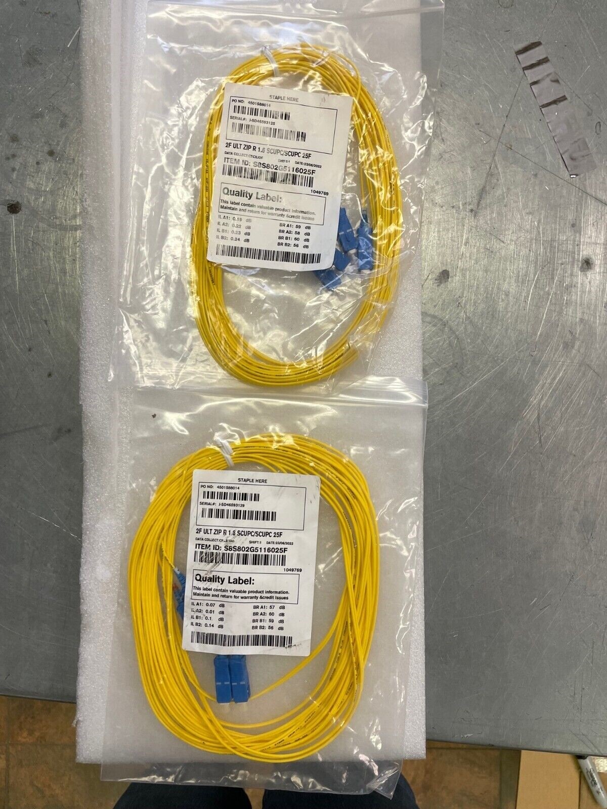 2F ULT ZIP R 1.6 SCUPC/SCUPC 25F Single Mode Patch Cords (PK of 2)