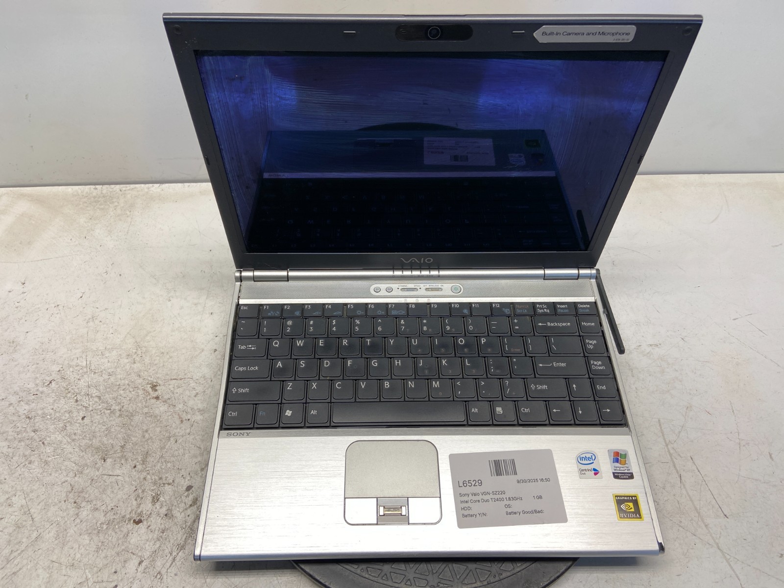 Sony Vaio VGN-SZ220 Intel Core Duo T2400 1.83GHz 1 GB NO HDD