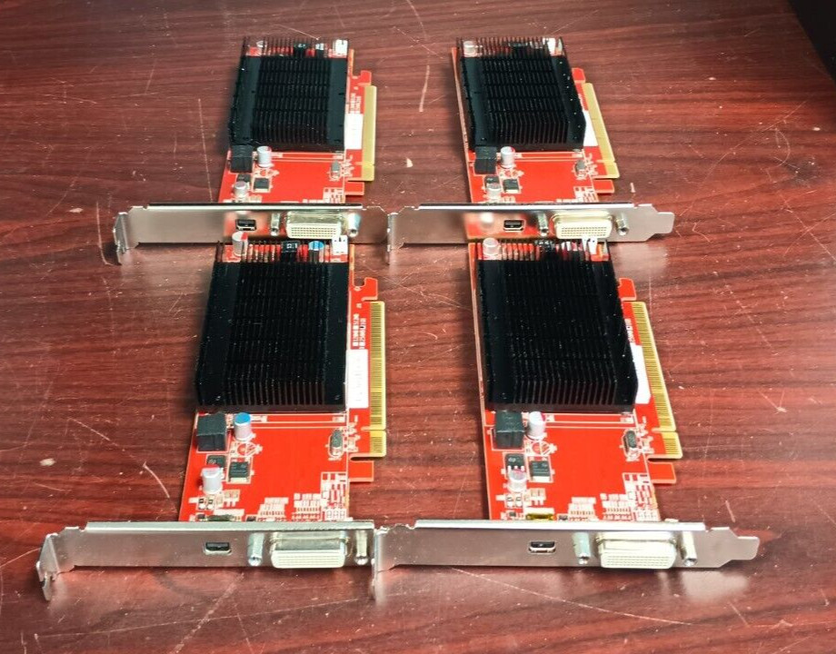 LOT OF 4) VisionTek Radeon 6350 1GB DSM  LOW PROFILE DVI/MiniDP 6350DSMS1GPC #95