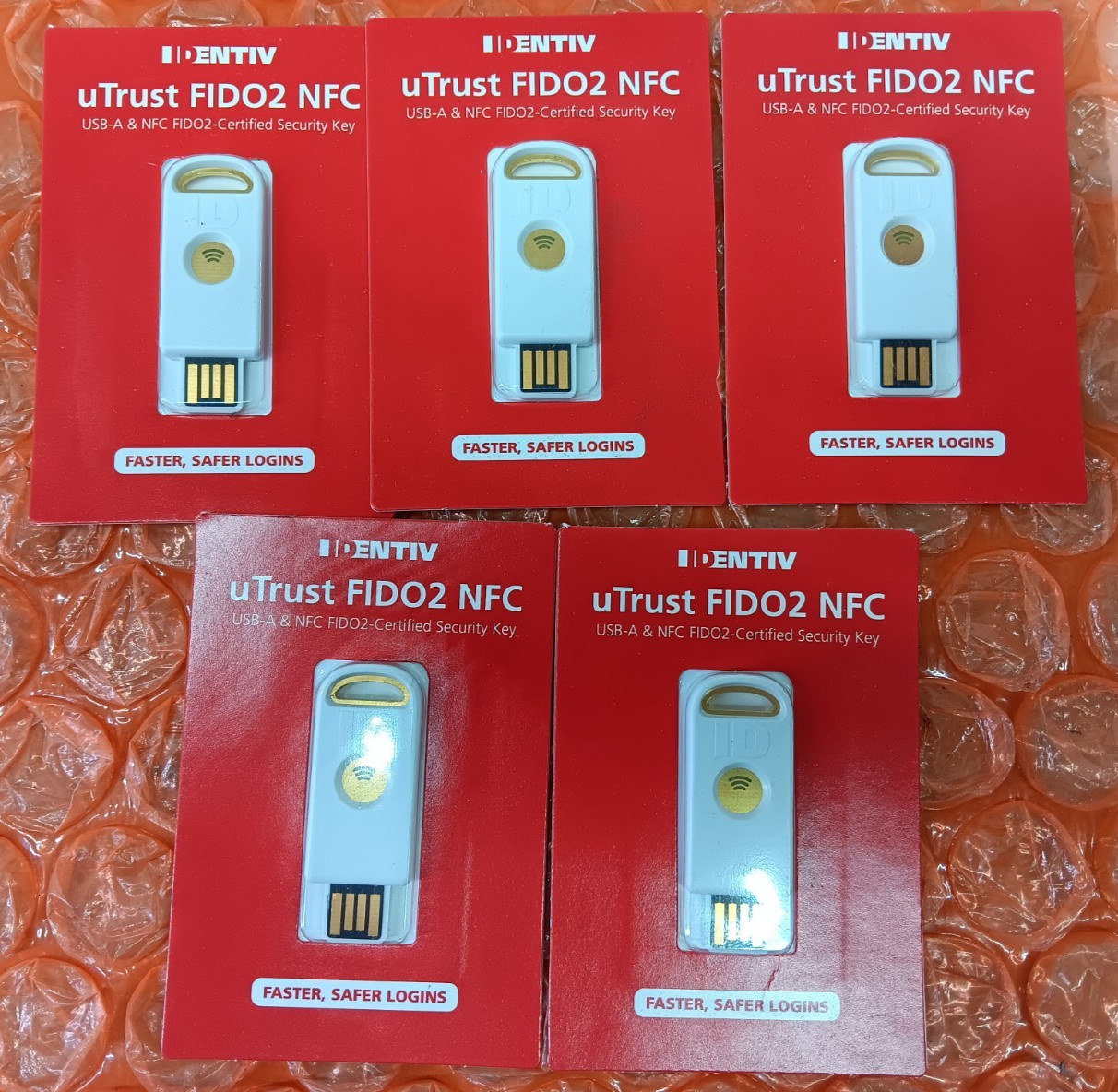 LOT 5 IDENTIV UTRUST FIDO2 NFC SECURITY KEY USB-A FIDO FIDO2 U2F PIV T8-D17
