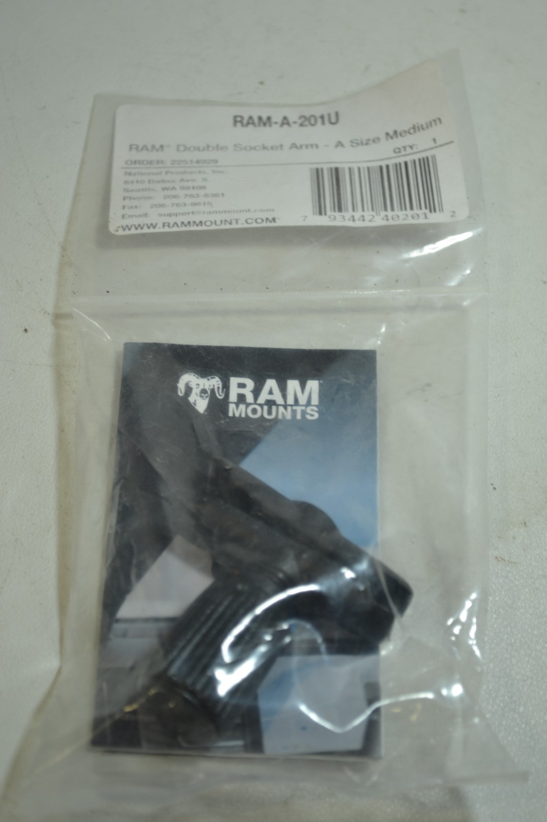 GENUINE Dodge RAM-A-201U  RAM Double Socket Arm - A Size Medium