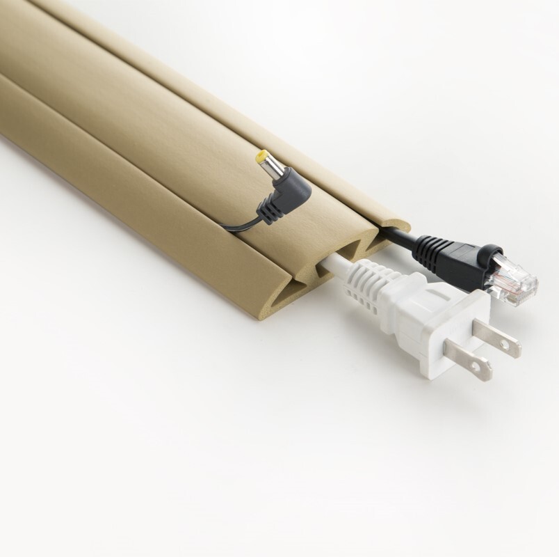 UT Wire 3 Channel Cord Concealer & Cover, 5-ft Beige (UTW-CP501-BG) 