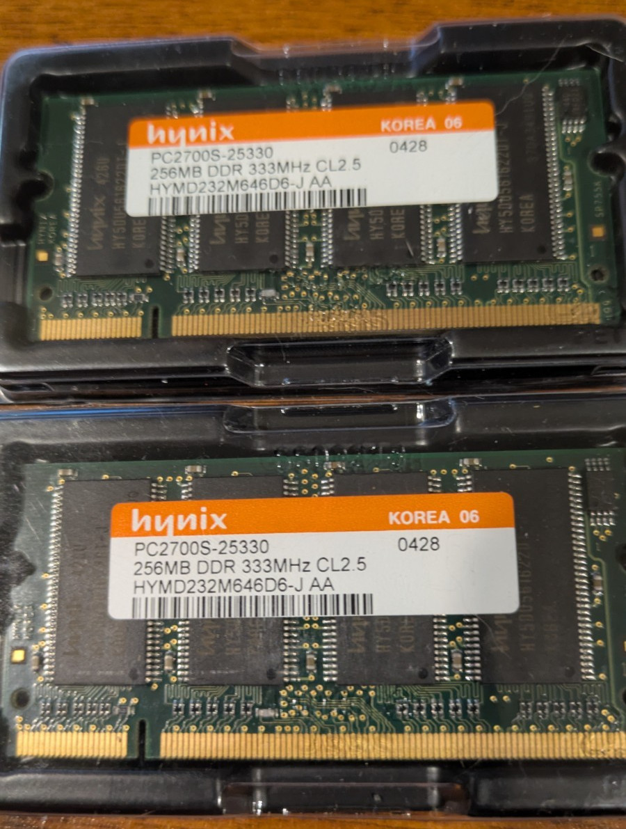 Hynix 512MB (2x256MB) DDR1 PC-2700 SO-DIMM RAM PC2700S-25330