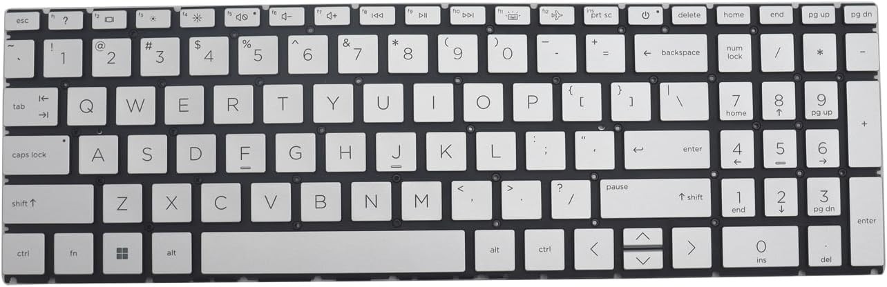 NEW HP 17-CN 17-CP 17S-CU 17T-CN 17Z-CP Series Silver Backlit US Keyboard