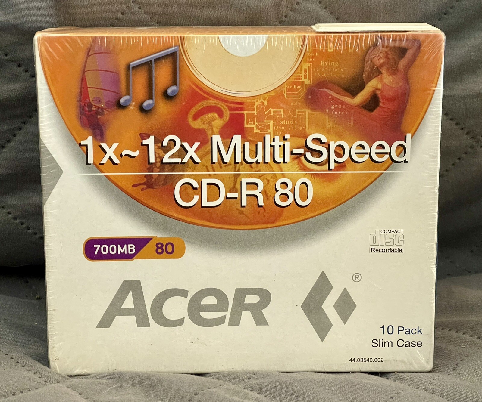 Acer - 1x~12x - Multi-Speed - 80 Minute / 700MB CD-R 80 - 10 Pack w/ Slim Case