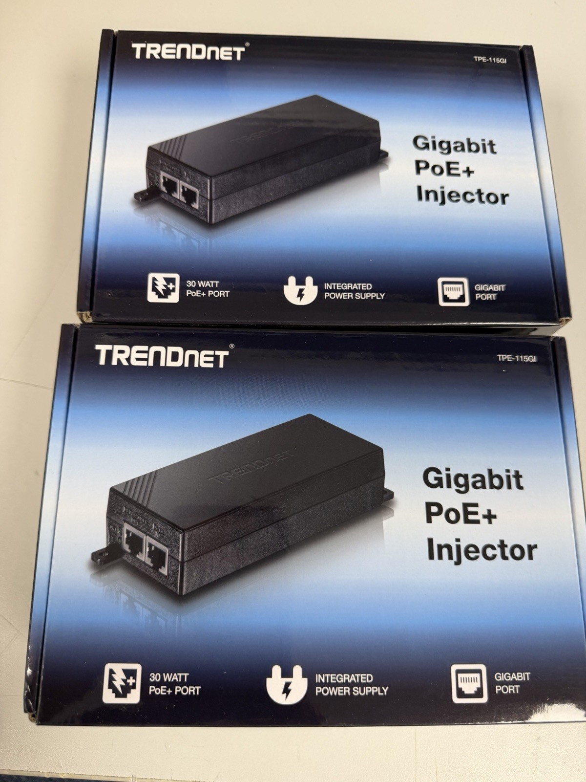 TRENDnet TPE-115GI 1-Port Gigabit Ethernet PoE+ Injector 30W (LOT OF 2)