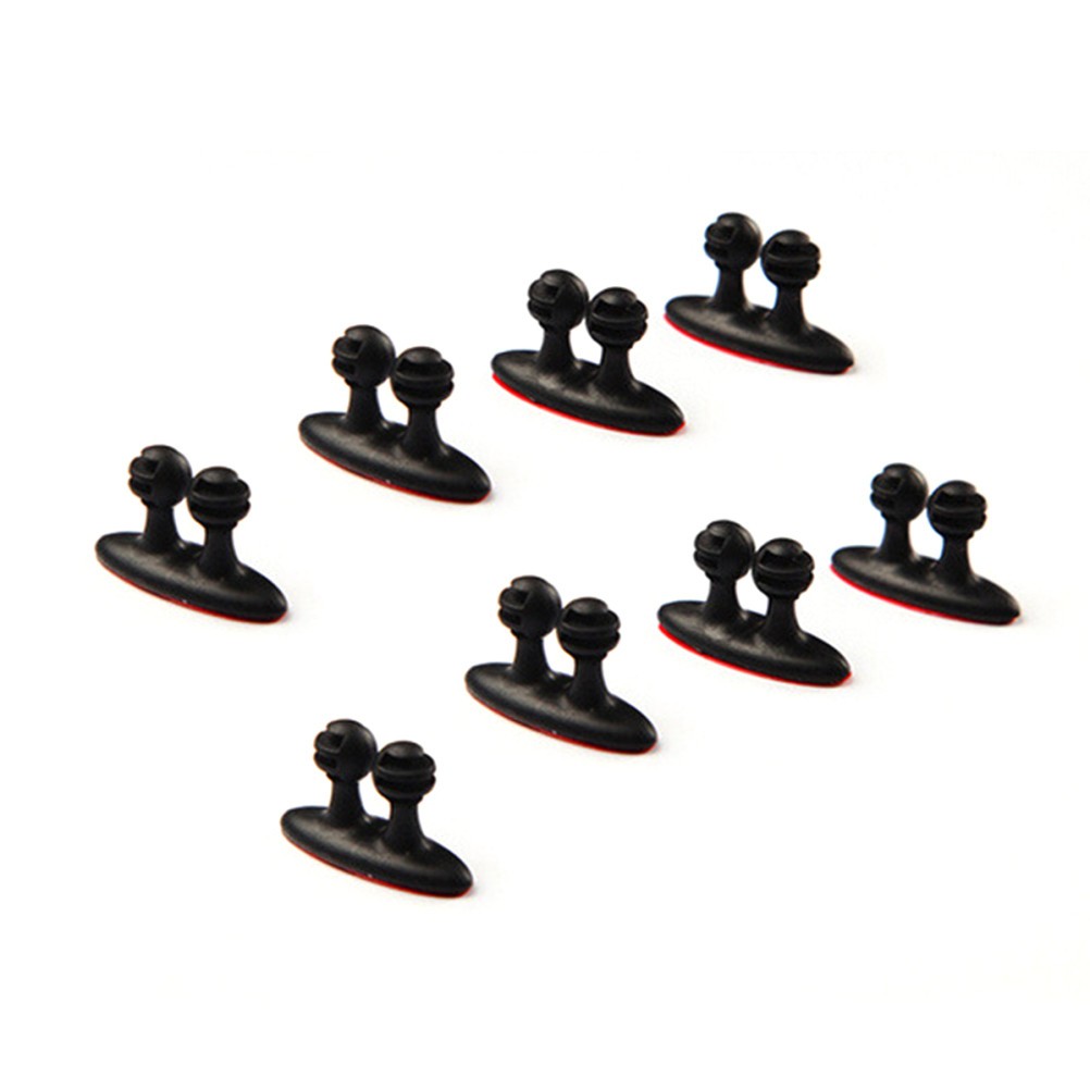 8Pcs Reusable Car Cable Organizer Clips Durable Wire Clips Black