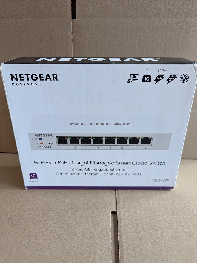 Netgear 8 Port PoE+ Insight Managed SmartSwitch GC108PP-100NAS (New)