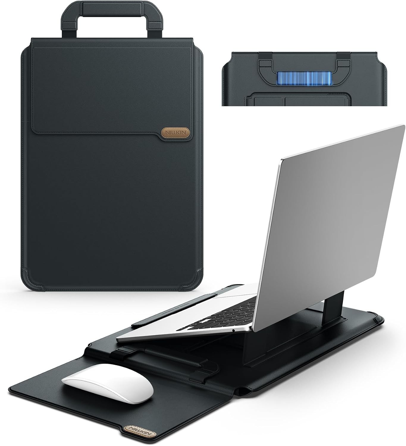 16 inch Laptop Sleeve with Handle, MacBook Sleeve with Adjustable Stand & Mouse