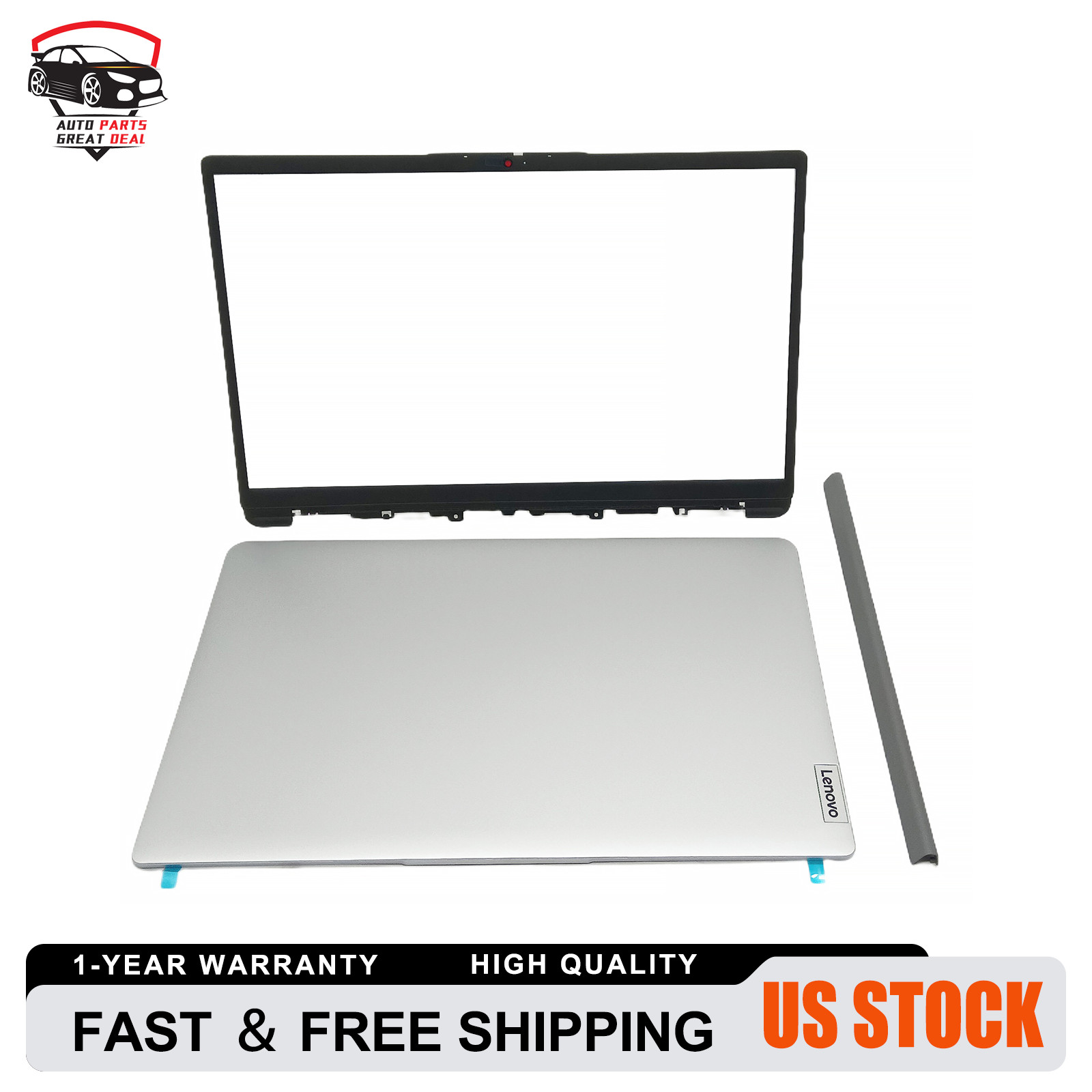 New LCD Back Cover Bezel A+B Hinge Cover Set for Lenovo IdeaPad 1 15ADA7 US