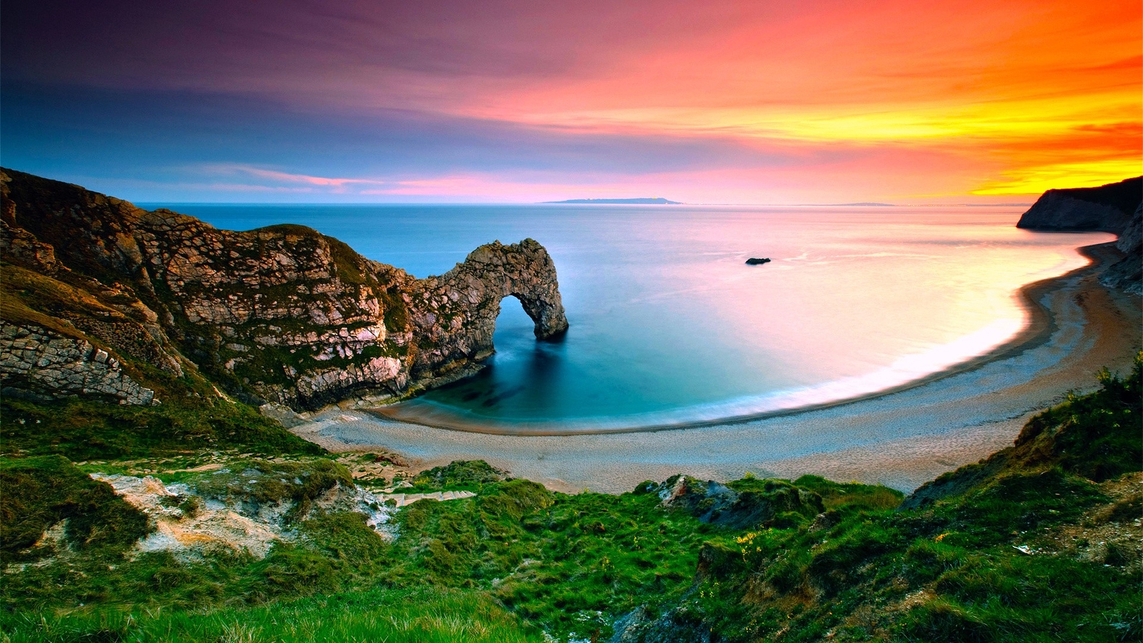Landscape nature beach coast sea durdle door england uk Custom Gaming Mat Desk