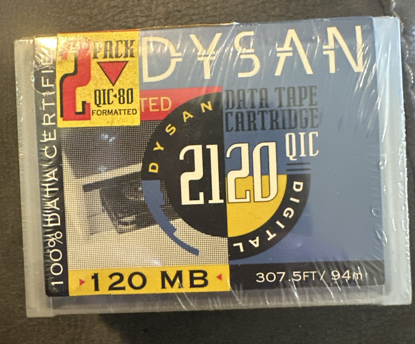 2 Pack Dysan 2120 QIC Data Tape Cartridge 120MB QIC-80 Formatted New Sealed