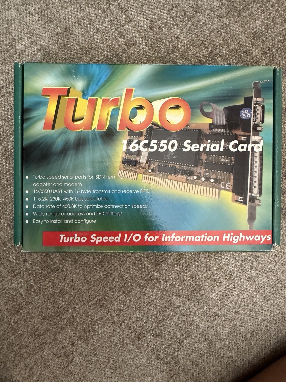 Vintage TC-200 Turbo 16C550 Dual Serial RS-232 ISA Card 2-Port Box Manual