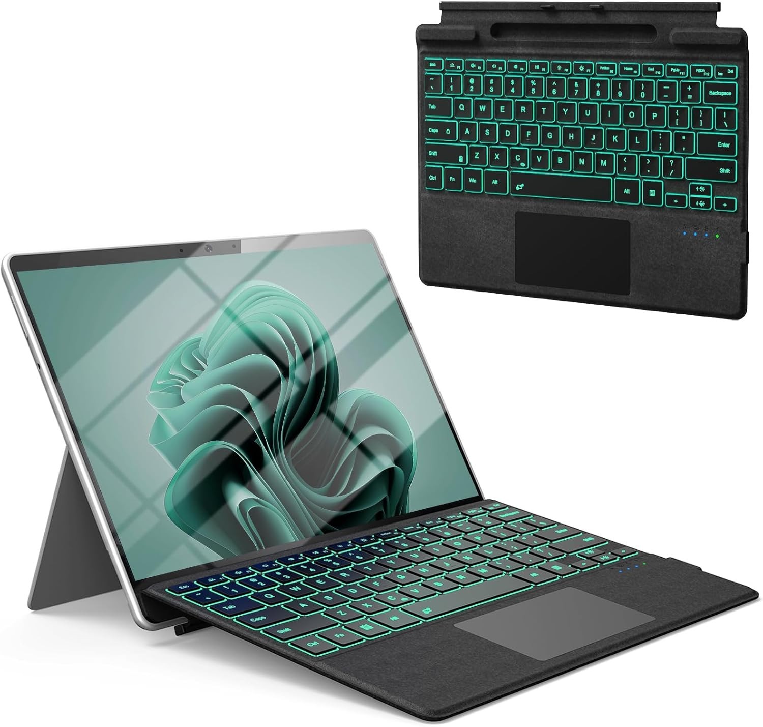 Ultra-Slim Surface Pro Keyboard with 7-Color Backlight & Multi-Touch Trackpad