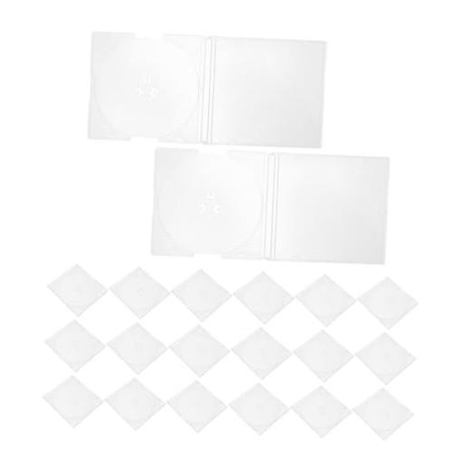 20pcs Mini CD Jewel Case 8cm - Clear Plastic Mini DVDs Storage Box -